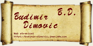 Budimir Dimović vizit kartica